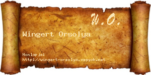 Wingert Orsolya névjegykártya